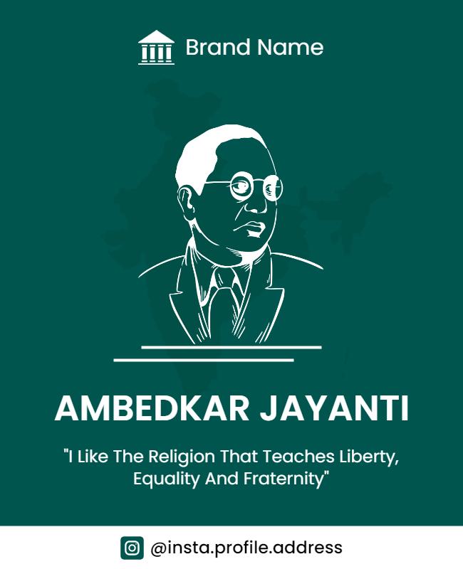 Illustrative Green Ambedkar Jayanti Celebration Flyer Template