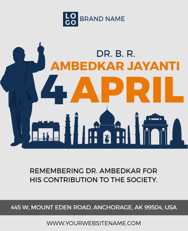 Ambedkar Jayanti Commemoration Event Flyer Template