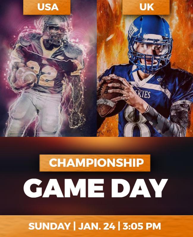 American Football Championship Game Day Flyer Template