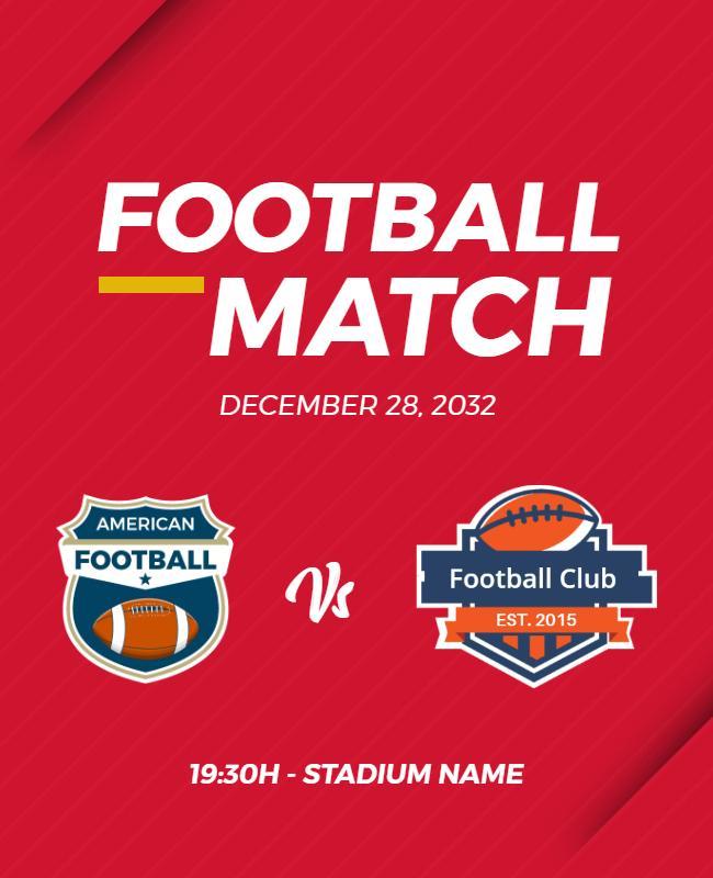 American Football Club Match Flyer Template