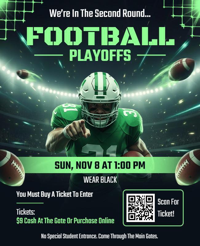 American Football Second Round Playoffs Flyer Template