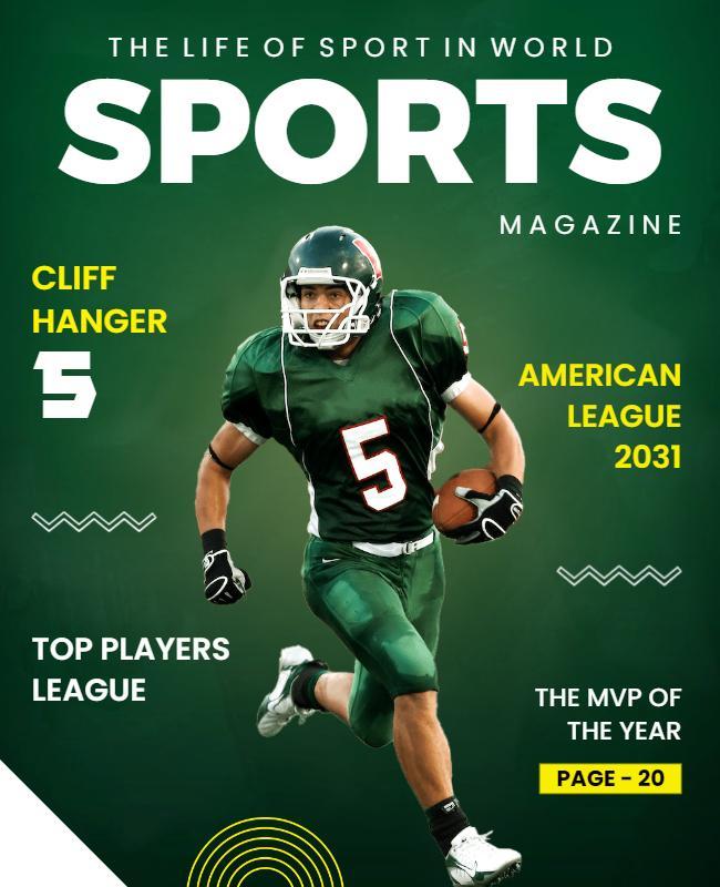 American Football Sports Magazine Flyer Template