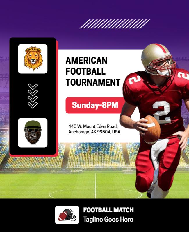 American Football Tournament Match Flyer Template