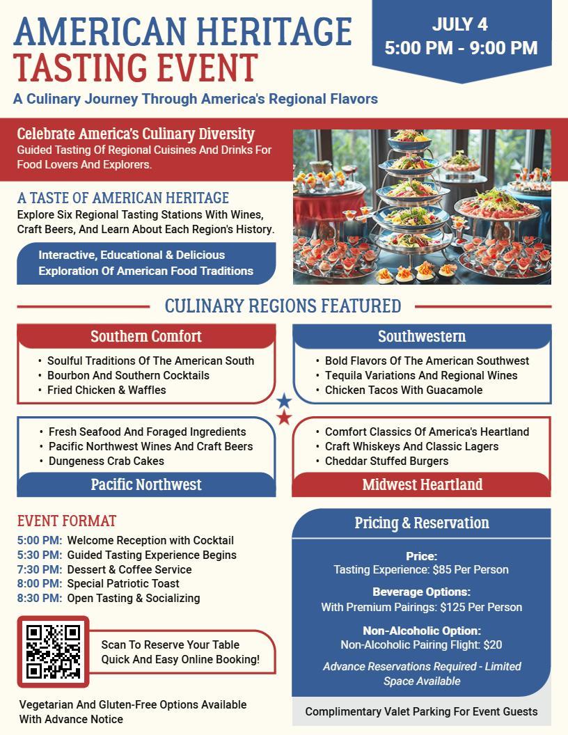 American Heritage Tasting Event & Drinks Flyer Template
