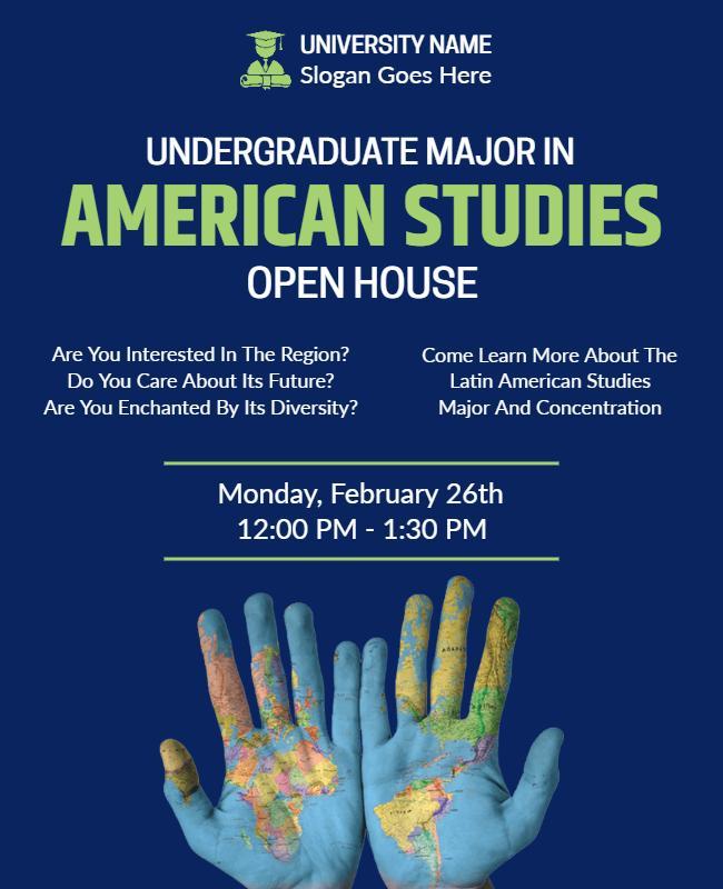 American Studies Open House Event Flyer Template