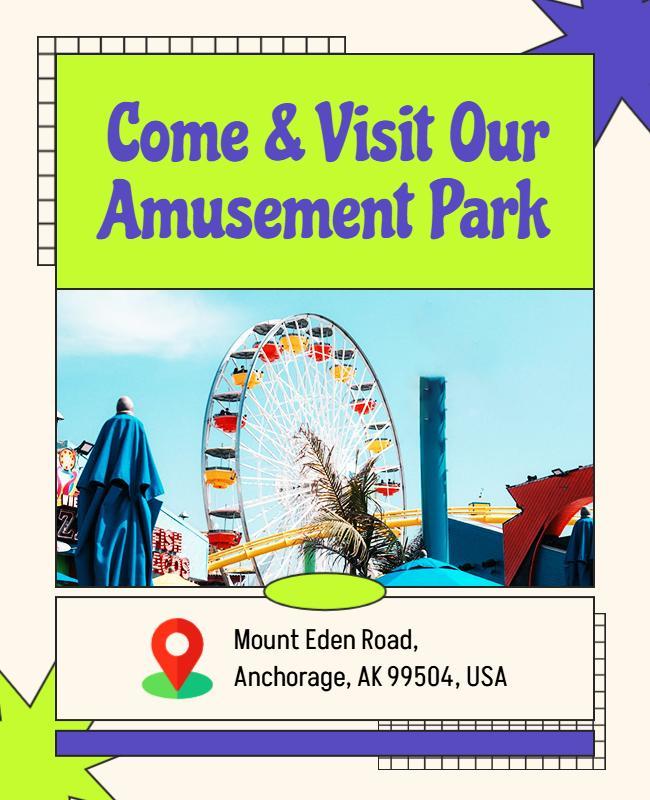Amusement Park Family Fun Day Flyer Template