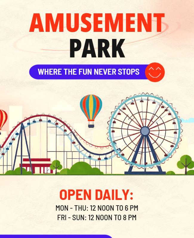 Amusement Park Fun Activities Flyer Template