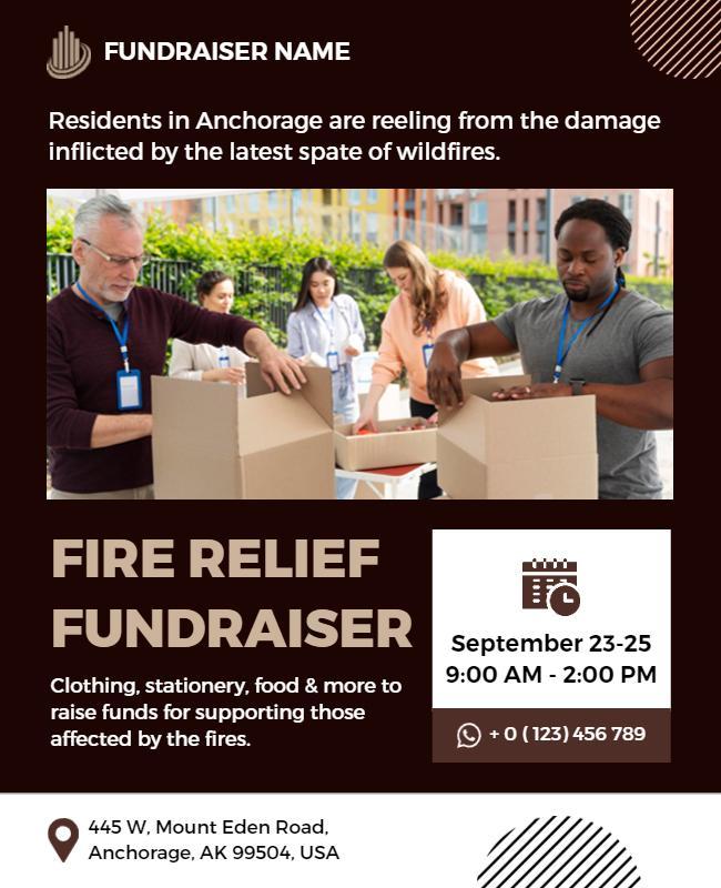 Anchorage Fire Relief Fundraiser Flyer Template