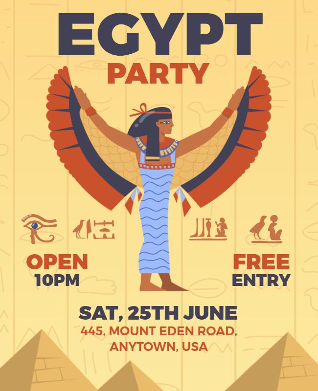 Ancient Egypt Themed Party Flyer Template