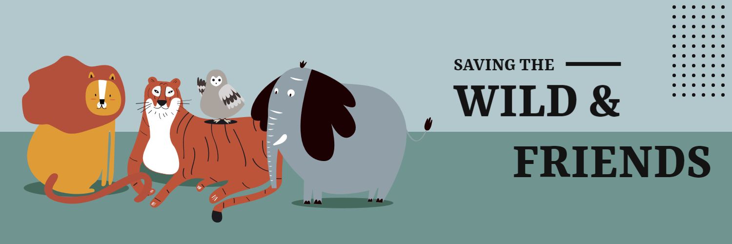 Animal Friends Promoting Wildlife Conservation on Twitter Banner Template