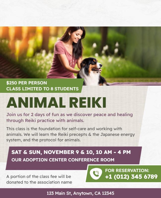 Animal Reiki Workshop Event Flyer Template