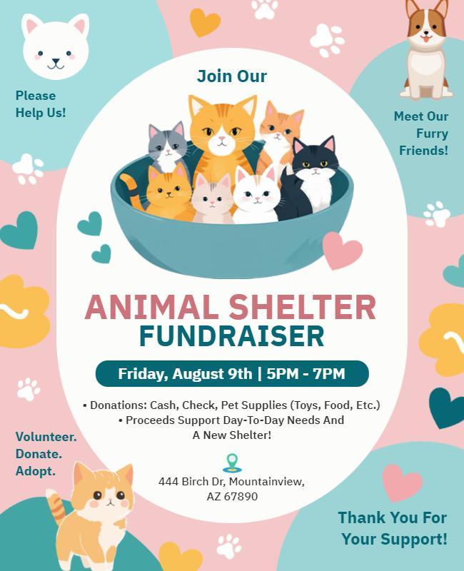 Animal Shelter Fundraiser Event Flyer Template