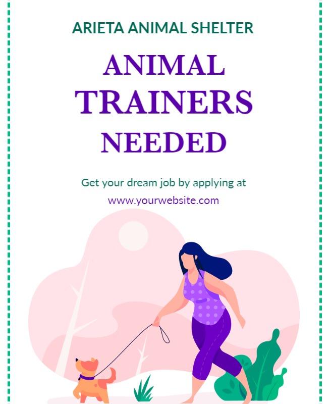 Animal Shelter Hiring Trainers Flyer Template