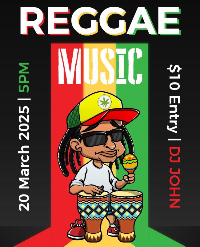 Animated Reggae Music Poster Template