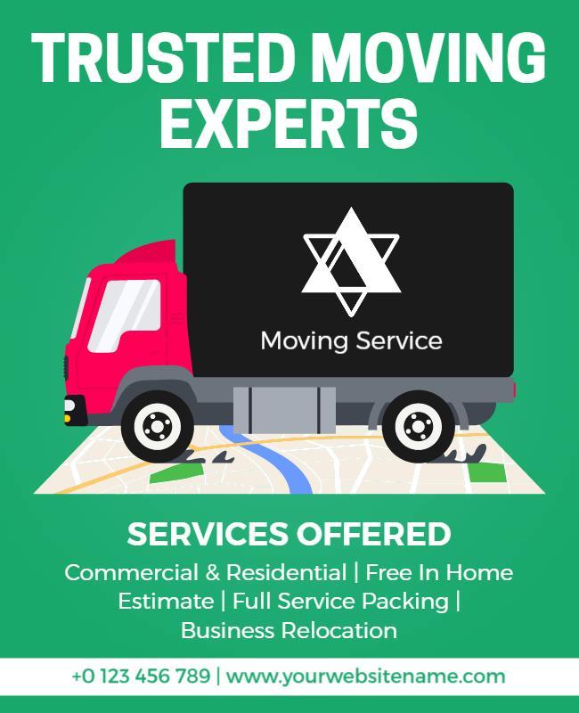 Animated Trusted Moving Service Flyer Template