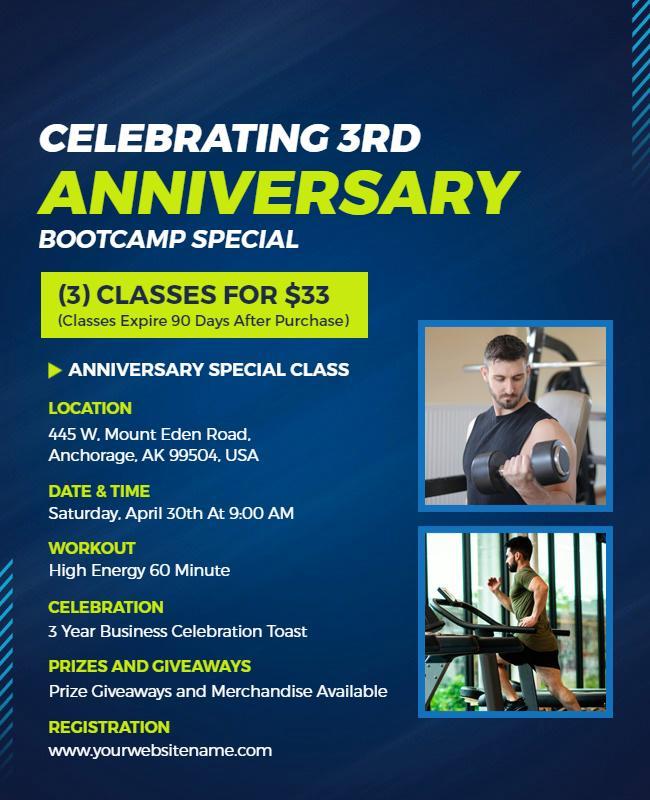 Anniversary Bootcamp Special Workout Flyer Template