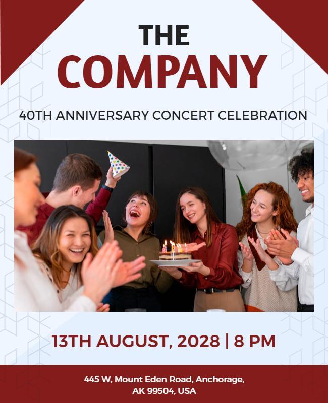 Anniversary Concert Celebration Event Flyer Template