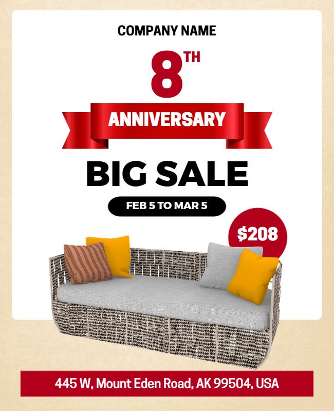 Anniversary Furniture Sale Event Flyer Template