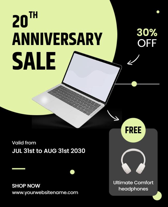 Anniversary Sale Electronics Discount Flyer Template