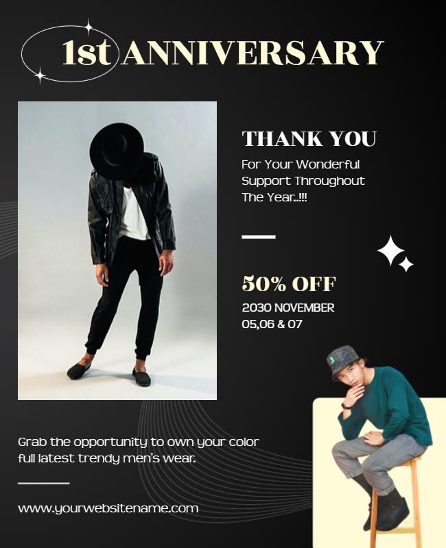 Anniversary Sale Event Promotional Flyer Template