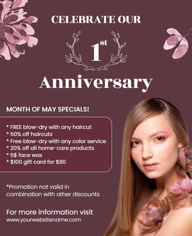 Anniversary Salon Promotion Flyer Template