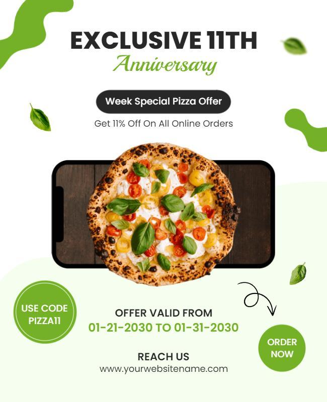 Anniversary Special Pizza Discount Offer Flyer Template