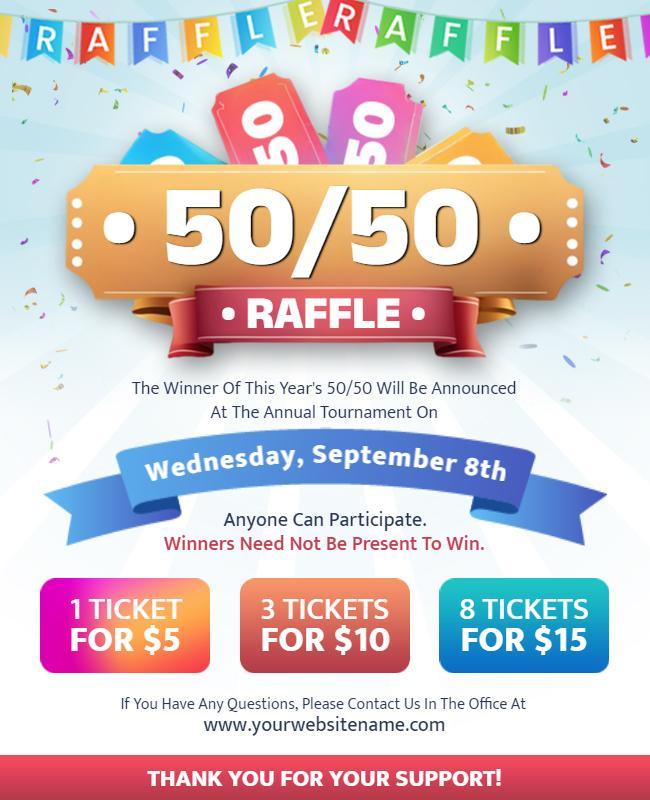 Annual 5050 Raffle Event Flyer Template