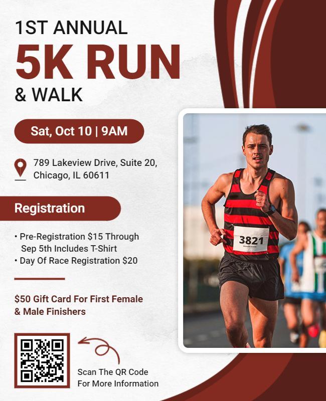 Annual 5k Run and Walk Event Flyer Template