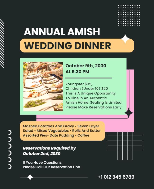 Annual Amish Wedding Dinner Event Flyer Template