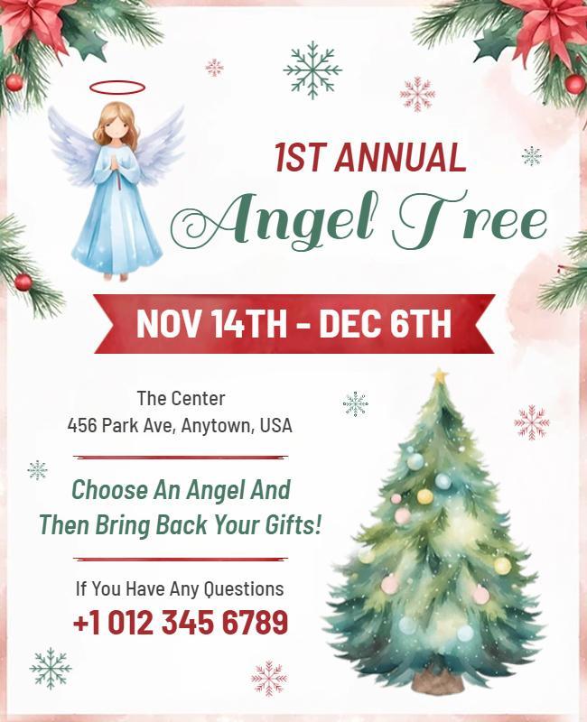 Annual Angel Tree Charity Event Flyer Template