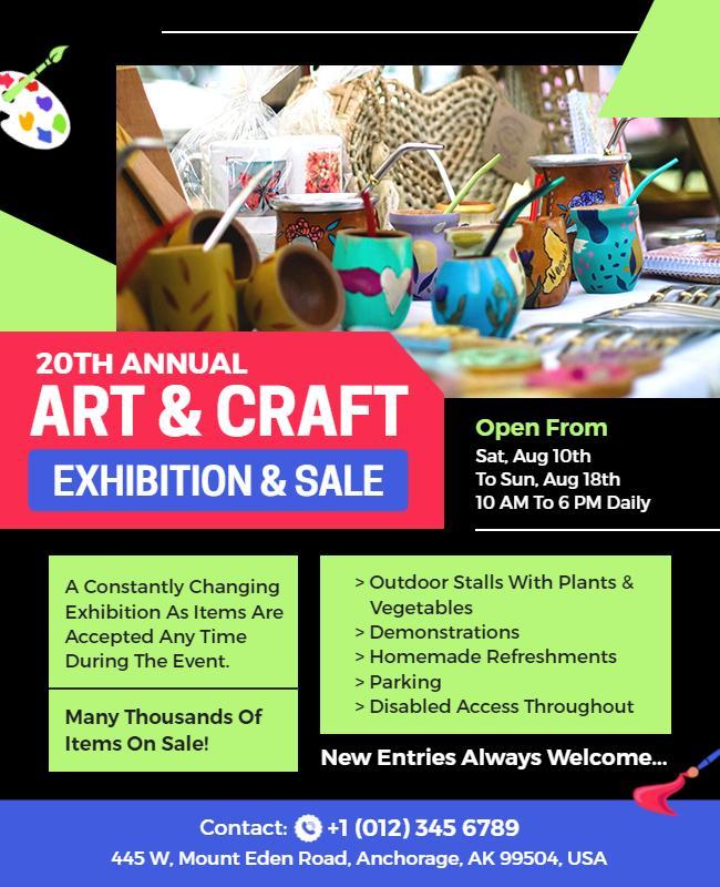 Annual Art and Craft Exhibition Flyer Template