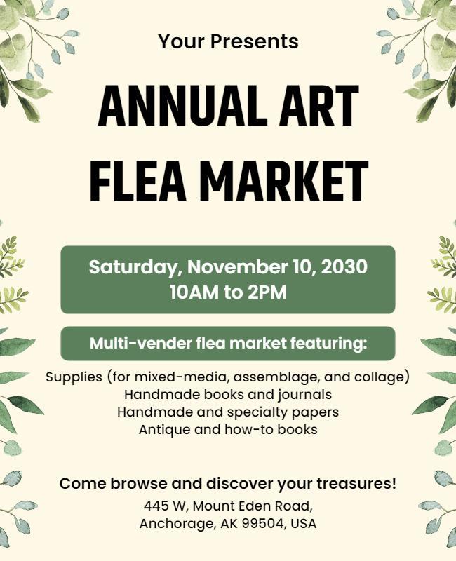 Annual Art Flea Market Event Flyer Template