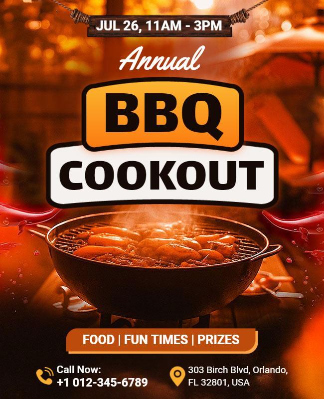 Annual Barbecue Cookout Event Flyer Template