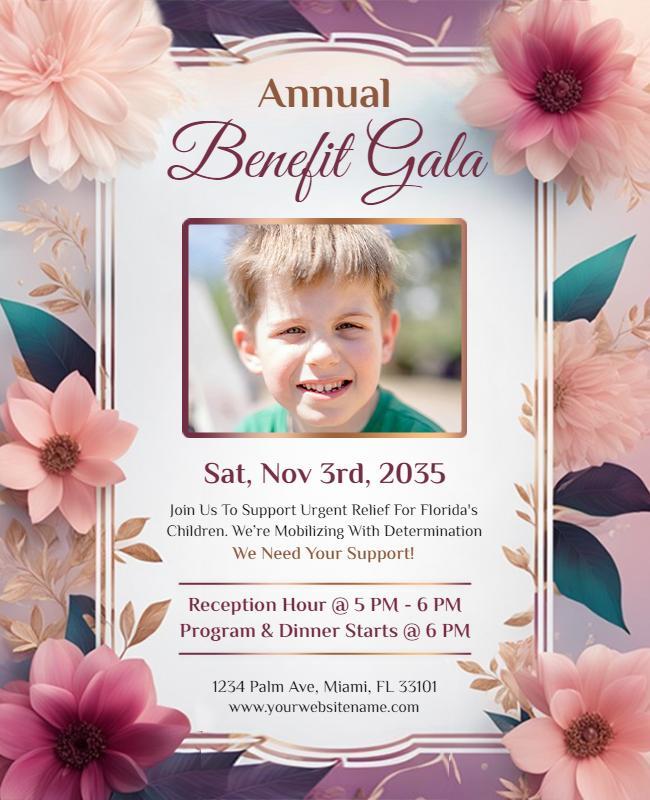 Annual Benefit Gala Charity Event Flyers Template