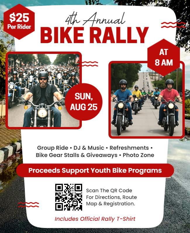 Annual Bike Rally Charity Event Flyer Template