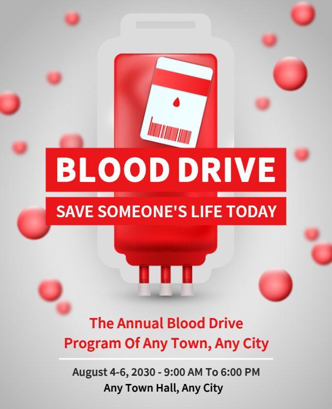 Annual Blood Donation Event Flyer Template