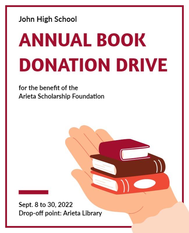 Annual Book Donation Drive Flyer Template