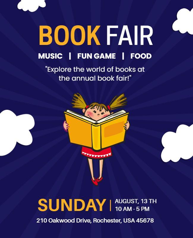 Annual Book Fair Event Flyer Template