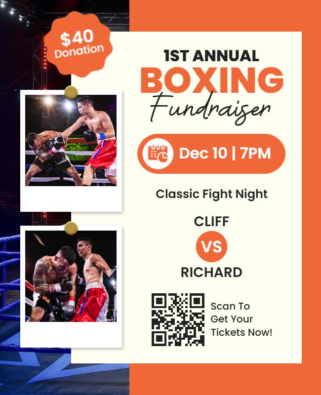 Annual Boxing Fundraiser Event Flyer Template