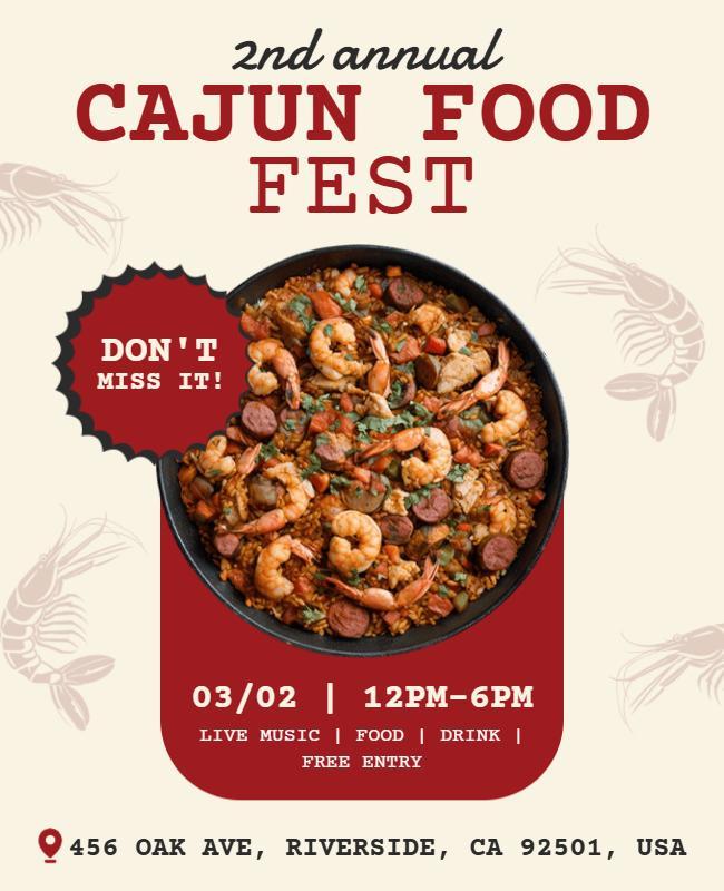 Annual Cajun Food Festival Event Flyer Template