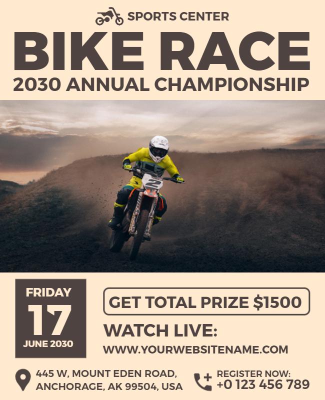 Annual Championship Bike Race Flyer Template