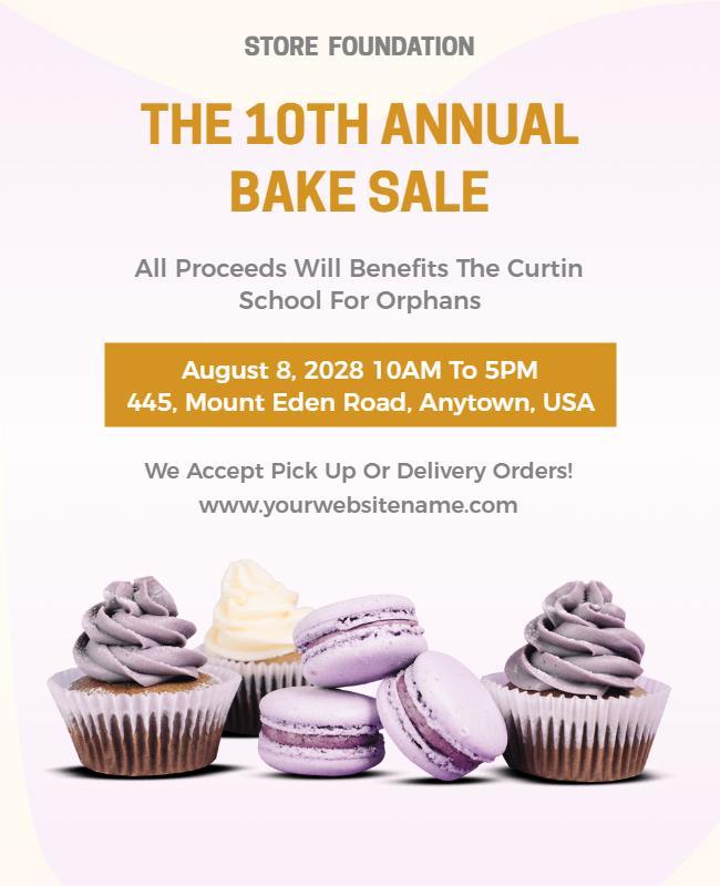 Annual Charity Bake Sale Event Flyer Template