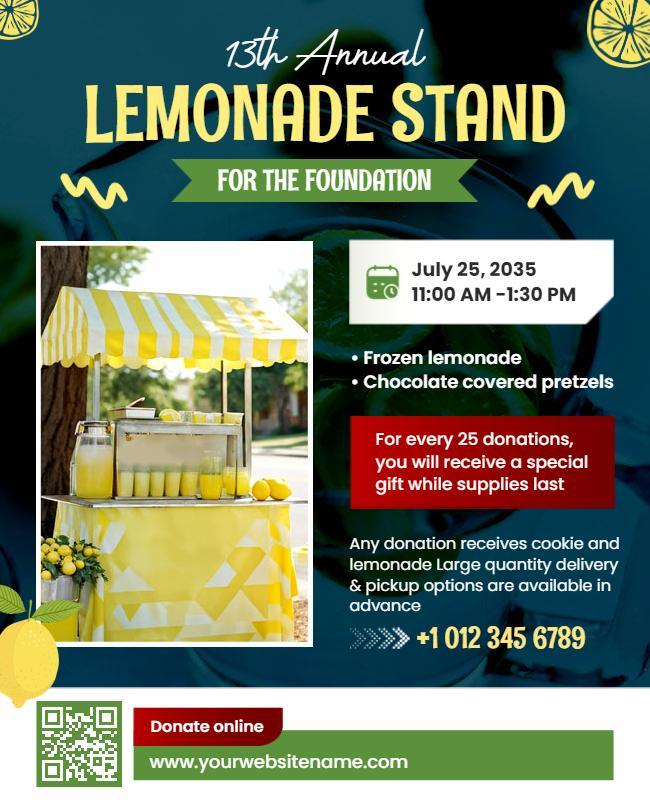 Annual Charity Lemonade Stand Event Flyer Template