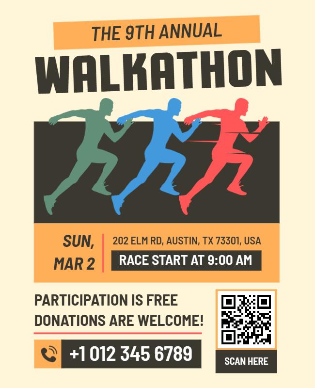 Annual Charity Walkathon Event Flyer Template