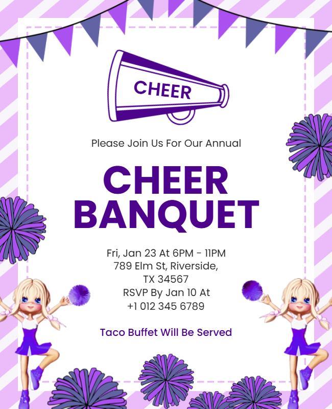 Annual Cheer Banquet Invitation Flyer Template