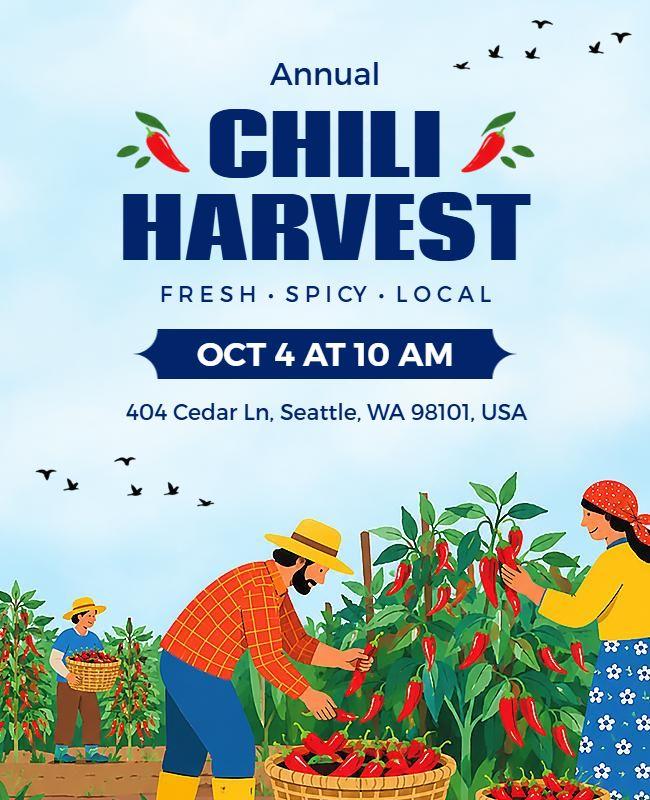 Annual Chili Harvest Festival Poster Template