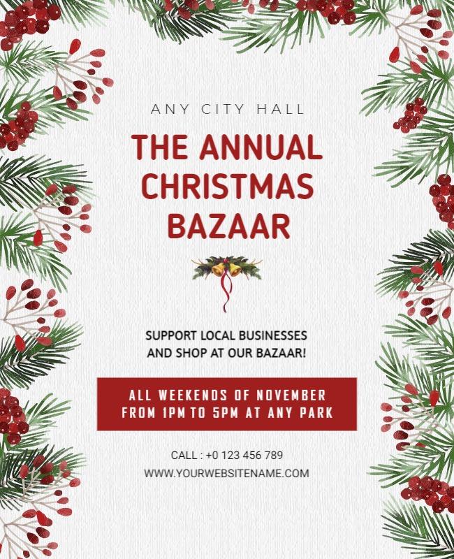 Annual Christmas Bazaar Promotional Flyer Template