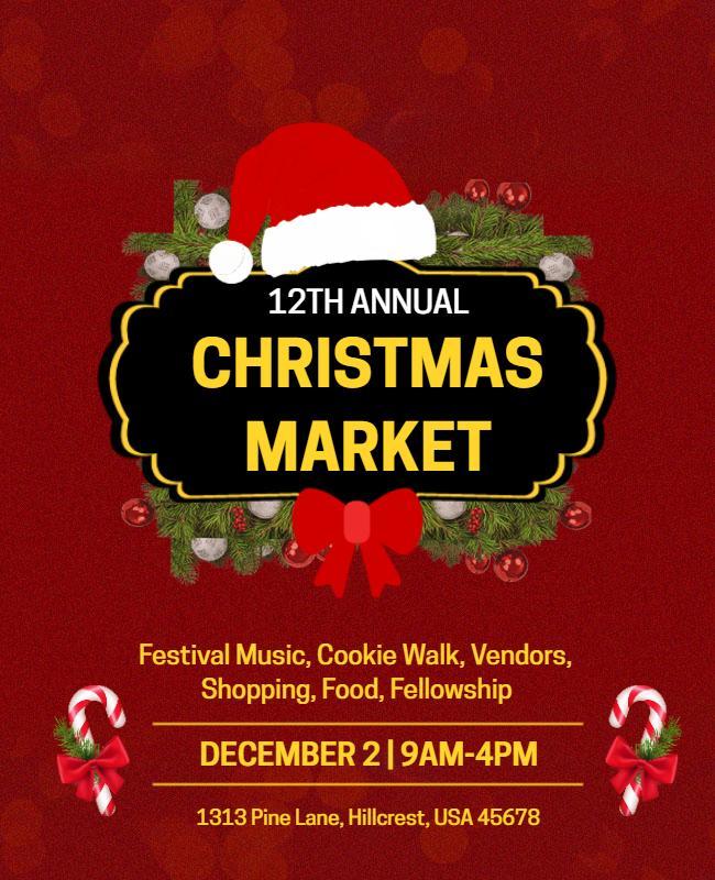 Annual Christmas Market Event Flyer Template