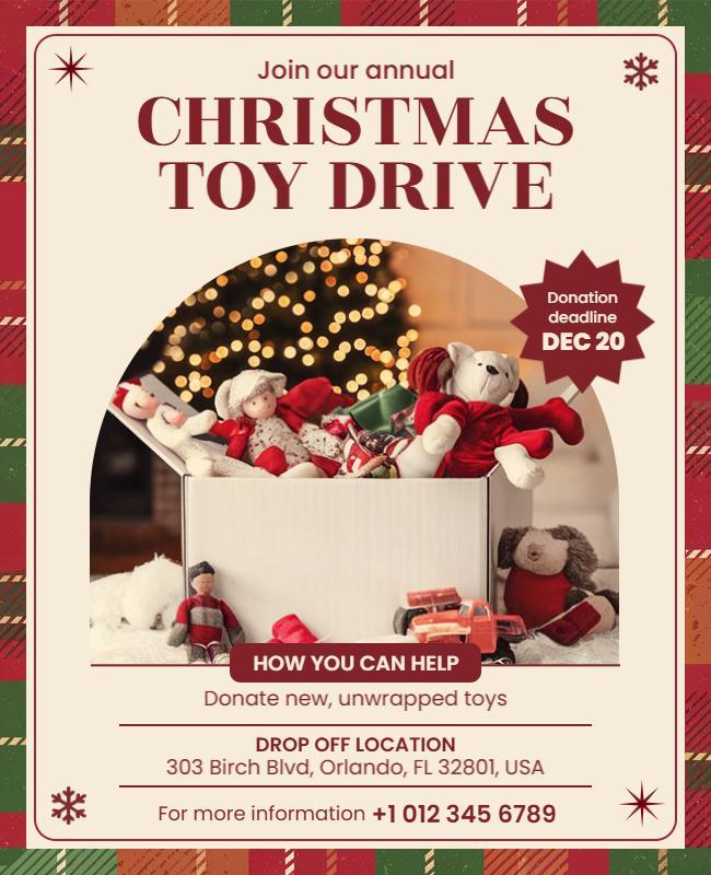 Annual Christmas Toy Drive Donation Flyer Template