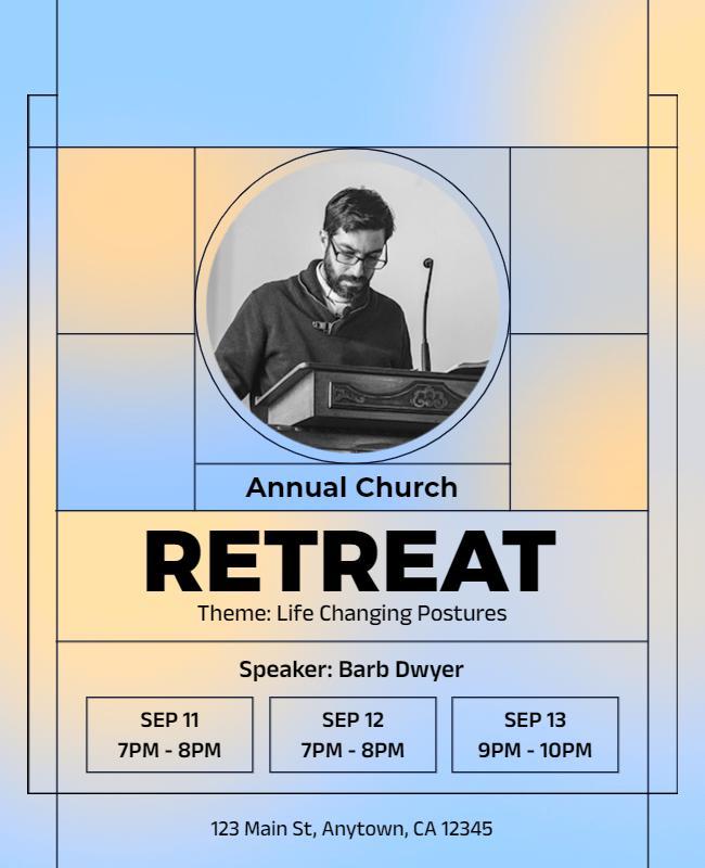 Annual Church Retreat Event Flyer Template